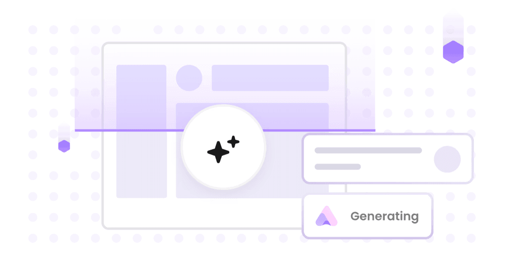 A mockup graphic image of an AI-generated website with Readdy