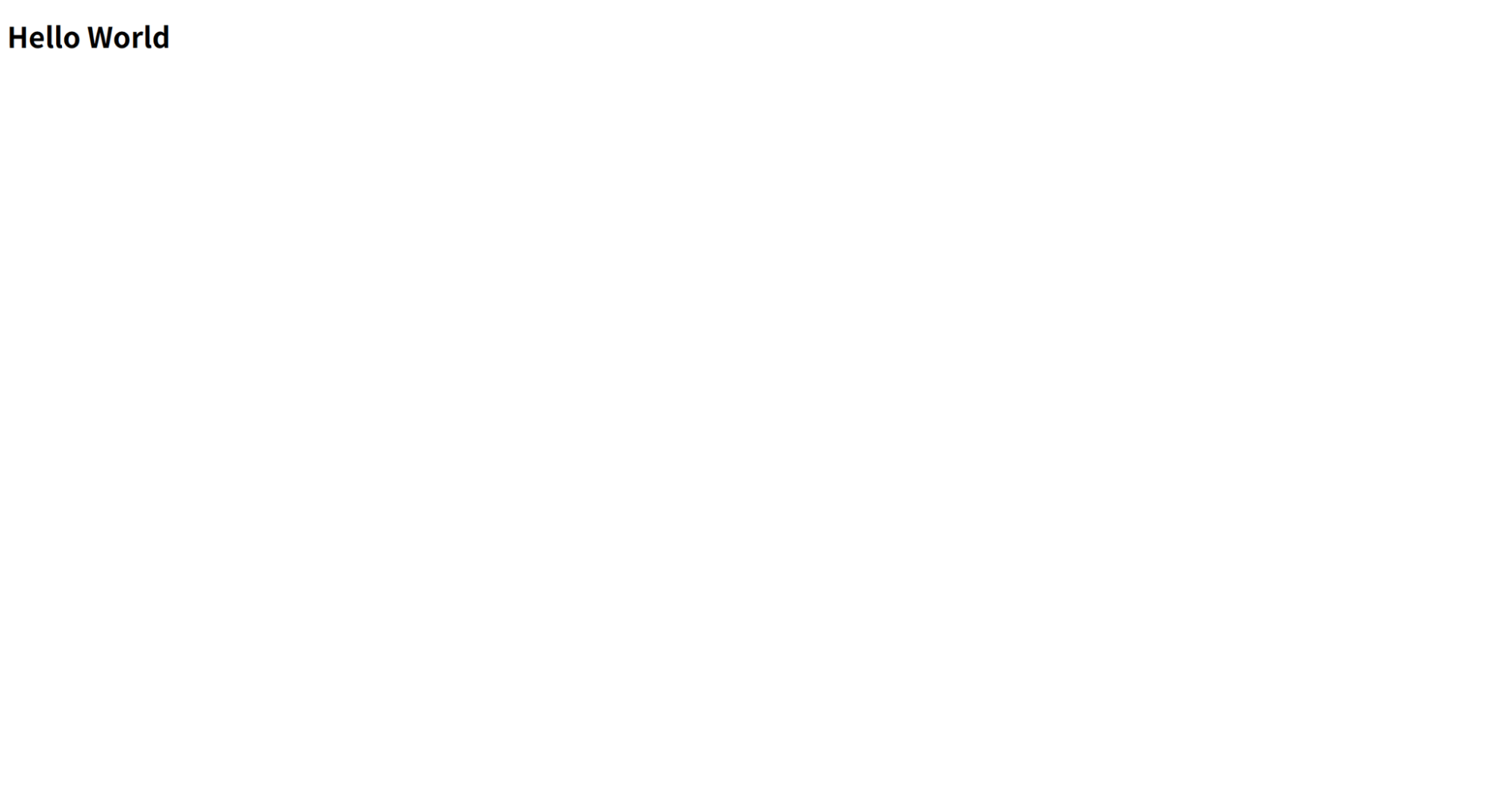 HTMLとCSSを使って「Hello World」とブラウザで表示している様子